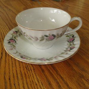 Creative fine china Japan teacup cup saucer set pink rose spray